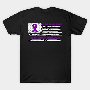 No One Fights Alone Cystic Fibrosis Awareness T-Shirt